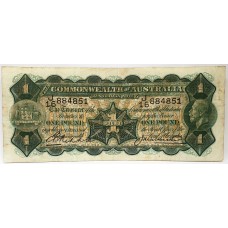 AUSTRALIA 1927 . ONE 1 POUND BANKNOTE . VERY SCARCE